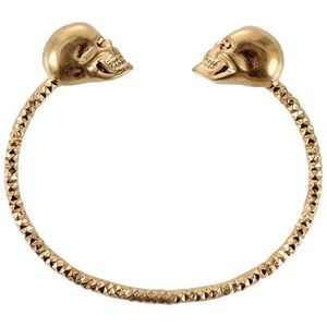 Alexander McQueen skull bracelet with ruby eyes